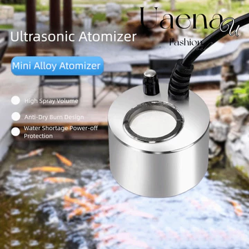 Máy phun sương siêu âm UAENAU, Máy phun sương cảnh quan biến áp 24v, Đầu phun siêu âm bền bỉ Trang trí ao ánh sáng đầy màu sắc Bể cá phun