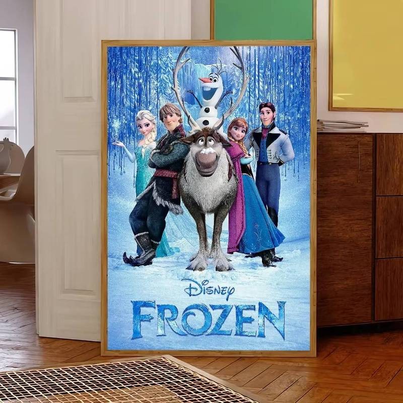 Poster hoạt hình Frozen 2 poster in màu xanh, thích hợp cho phòng ngủ, phòng khách, văn phòng, trang trí nhà cửa, tranh phòng, tranh trang trí vải canvas