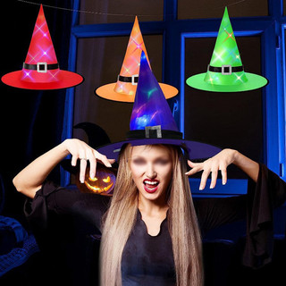 [Đến 3-5 ngày] Mũ ma có răng cưa Halloween có đèn LED | 1 / 5 Chiếc Mũ Dự Tiệc Phát Sáng Cho Trang Phục, Trang Trí Cây & Tiệc Chủ Đề Phù Thủy - Có 5 Màu Tùy Chọn