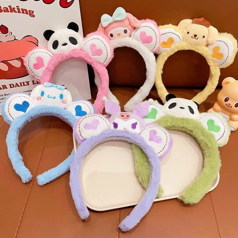 Băng đô Kuromi Melody Pom Pom dành cho bé gái yêu thích hoạt hình, quà tặng hoàn hảo cho Giáng sinh