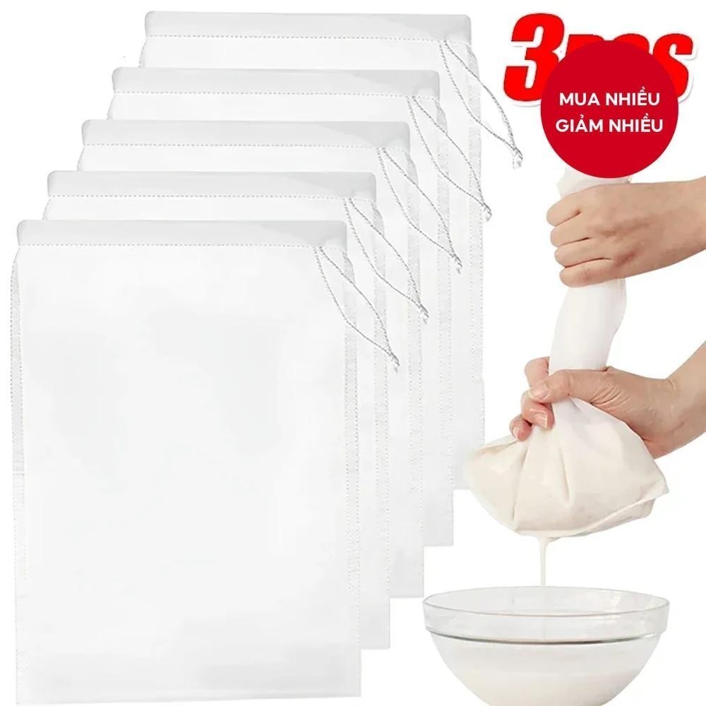 [COD] "Túi lọc sữa nylon 100Mesh, tái sử dụng nhiều lần, lọc thực phẩm, sữa chua, đậu nành, dầu ăn, cà phê  "