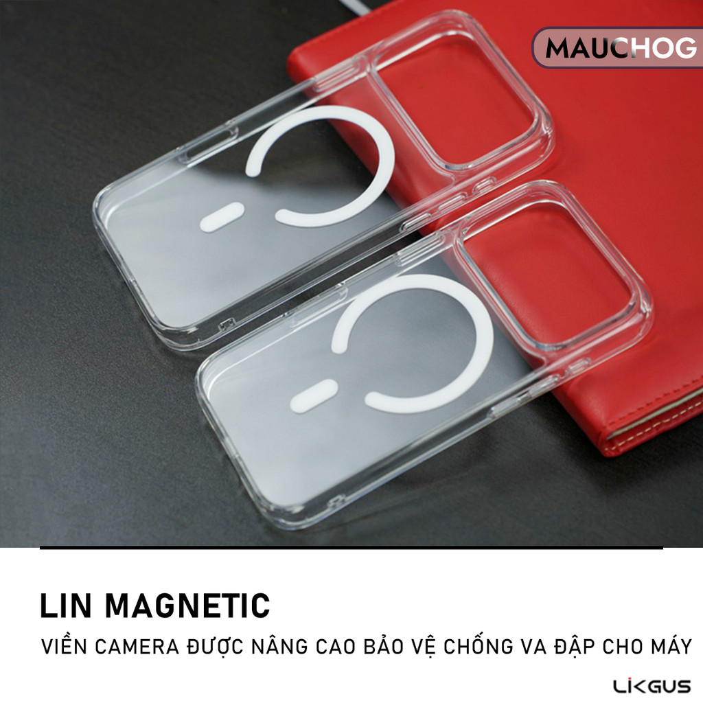 Ốp Trong Suốt Likgus Hỗ Trợ Sạc Không Dây Từ Tính Cho Điện Thoại iPhone 17 Pro Max 16 15 14 13 12