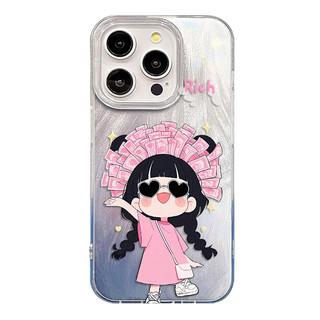 Ốp Lưng iPhone Cô Gái Phát Tài Công Nghệ IMD - Chống Vân Tay & Chống Trầy | Tương Thích iPhone 16/15/14/13/12/11 Pro Max