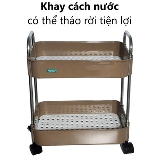 Kệ Inox Hokori 2-3 Tầng Chữ Nhật – Kệ Đa Năng Đựng Gia Vị, Mỹ Phẩm, Nhà Bếp, Nhà Tắm