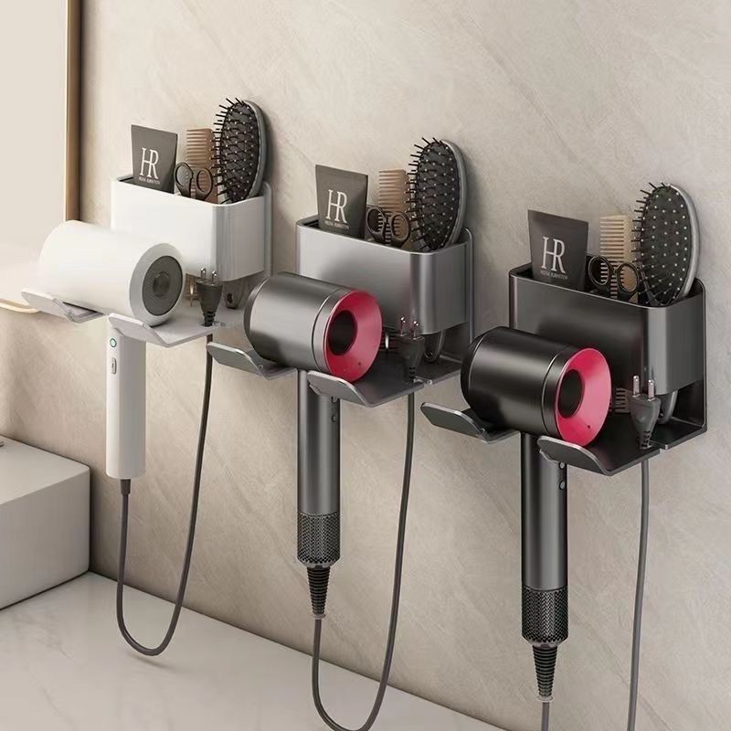 Giá đỡ máy sấy tóc treo tường cho phòng tắm Không đục lỗ Máy sấy thổi Giá đỡ phòng ngủ Kệ lưu trữ tại nhà Máy sấy tóc Móc treo