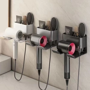 Giá đỡ máy sấy tóc treo tường cho phòng tắm Không đục lỗ Máy sấy thổi Giá đỡ phòng ngủ Kệ lưu trữ tại nhà Máy sấy tóc Móc treo