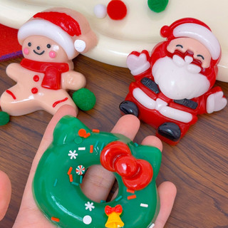 [Đến 3-5 ngày] -Bộ đồ chơi bóp Giáng sinh - Trang trí giảm căng thẳng ông già Noel & bánh gừng bằng nhựa cao cấp cho bàn làm việc, quà tặng, trẻ em từ 7 tuổi trở lên, ủng hộ bữa tiệc lễ hội 6-8cm