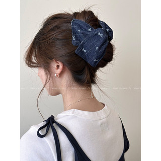 Nơ Denim Shell Kẹp Tóc Nữ