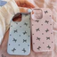 Ibumpers Hàn Quốc Bowknot Chấm Bi Họa Tiết Ốp lưng iPhone 11 12 13 14 15 16 17 Pro Max Ốp Lưng Silicon Lỏng