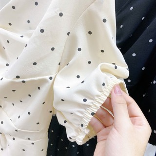 Áo Babydoll Bigsize Nữ Áo Kiểu Dáng Peplum Cổ Tim Tay Bồng Vạt Xòe Tôn Dáng Cho Chubby A289