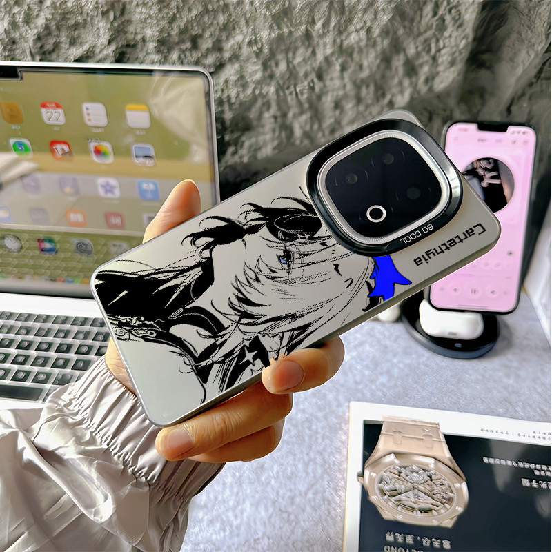 Dành cho iQOO 15 13 12 Pro Z10 Z11 Turbo Z9 Z9X Neo 11 / 10 Pro Neo 9 "Làn sóng gió" Phác thảo Cartethysia Micro Matte Vỏ điện thoại cứng cho iQOO Z9 Turbo Z8 Vỏ iQOO chống sốc