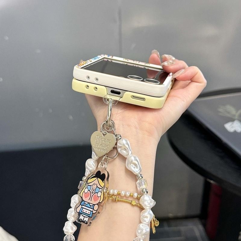 Thích Hợp Cho Samsung Galaxy ZFlip7 5G Hoạt Hình Dễ Thương Vui Vẻ Xoay Cô Gái Ốp Lưng Điện Thoại ZFlip5 Zflip6 Dây Gấp Vỏ Cho Zflip 7 5 6 4 N3Flip MixFlip 2 Vỏ Bảo Vệ Cứng