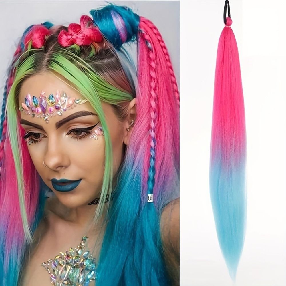 TÓC GIẢ COSPLAY ĐA MÀU SẮC CO GIÃN CHO K-POP VÀ DEMON HUNTERS - 2PCS
