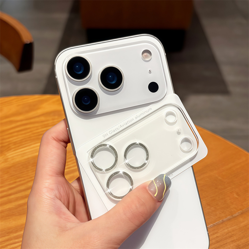 Phim bảo vệ camera điện thoại trong suốt lấp lánh tích hợp cho iPhone 17 pro max 16 15 11 12 13 14 Pro Max Air 16 plus Phim bảo vệ màn hình ống kính cho ống kính máy khoan flash