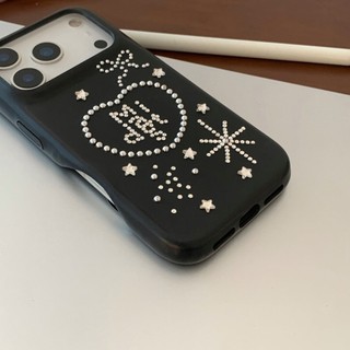 Kim Cương Hàn Quốc Đinh Tán Ngôi Sao Trái Tim Tình Yêu Da PU Ốp Lưng Điện Thoại iPhone 17 17Pro 17Promax 13 14 15 16 Pro Max Chống Sốc Ngọt Ngào Nữ Tính Vỏ Di Động