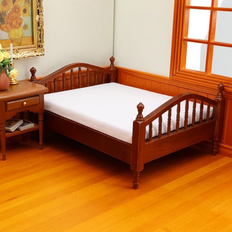 [CH] 1 Giường Nhà Búp Bê 12 Kiểu Có Chi Tiết Khắc Cho Dự Án Thủ Công