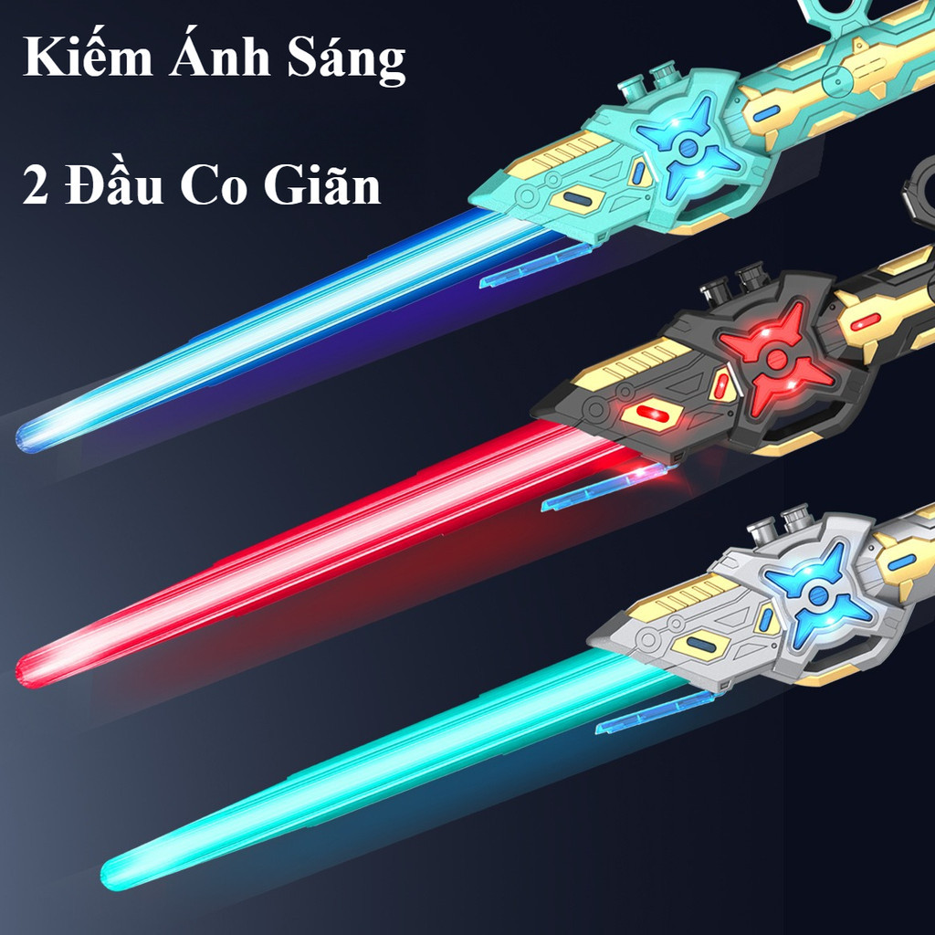 Kiếm Ánh Sáng Laser 2 Đầu Đổi Màu,Đèn LED 7 Màu Đổi Màu,Xoay 360 Độ Phóng To Thu Nhỏ,đồ Chơi Cho Bé Trai
