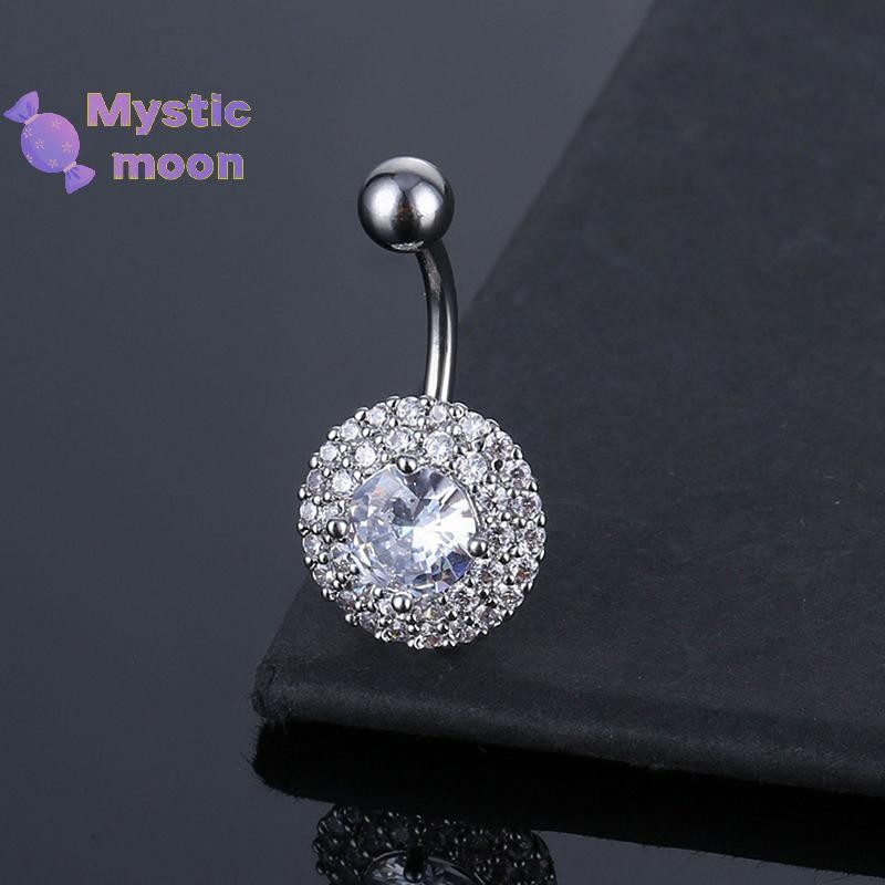 Nhẫn rốn pierce hoa zircon bằng thép không gỉ - Kích cỡ 60-100mm (Mới)