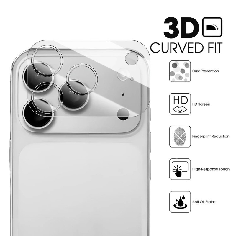 3 Ống Kính Mờ Mềm Cho Apple iPhone Air 17 Pro Max HD Trong Suốt Bảo Vệ Camera Điện Thoại Cho iPhone 17Pro 17ProMax iPhone17 Mặt Sau Ống Kính Máy Ảnh Phim Bảo Vệ