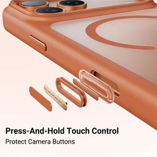 [JLK] Nút Camera cảm ứng chủ động Vỏ điện thoại mờ cho iPhone 17Pro Max 17Air 17 17Pro Bảo vệ ống kính đơn giản Vỏ mờ chống sốc