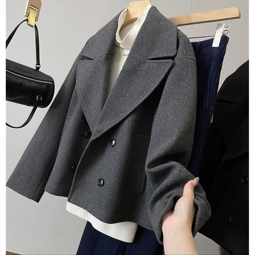 ÁO KHOÁC DẠ DÁNG NGẮN CỔ VEST XIAOY09YD 2062