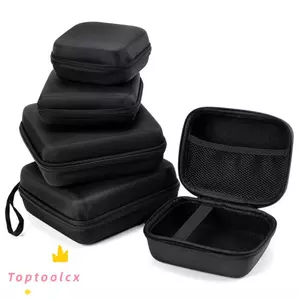 Hộp lưu trữ TOPTOOLCX EVA, Tai nghe dây kéo màu đen vỏ cứng, Bảo vệ Mini di động cho tai nghe
