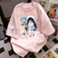（Giao hàng 24h）Angela Áo thun chữ thêu nữ kiểu hàn quốc form rộng tay lỡ cổ tròn cotton mát - hè hot trend in cách dễ#34
