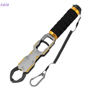 Máy câu cá SAIA, với kẹp môi cá hợp kim nhôm cân 40lb, di động có dây kính thiên văn 27cm 360° Tay cầm chống trượt xoay Câu cá nước mặn