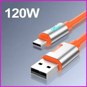 Cáp USB C USB A sang USB C Dây sạc nhanh Màn hình LED Cáp sạc USB 120W cho hầu hết các điện thoại thông minh Máy tính bảng lyuvn