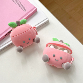 Ốp tai nghe bluetooth hình quả đào 3D hoạt hình dễ thương cho Airpods pro 2 3 airpods4 airpods1 2 airpods3