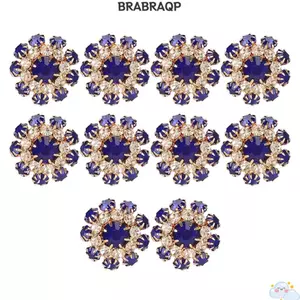 BRABRAAA 10 Chiếc Nút Trâm Cài Trang Trí, Vỏ Nút Kim Cương Giả Hình Nấm Royalblue, Nút Kim Loại Nhựa Trang Trí Nút Phụ Kiện Quần Áo Nút Trang Trí Ngày Lễ