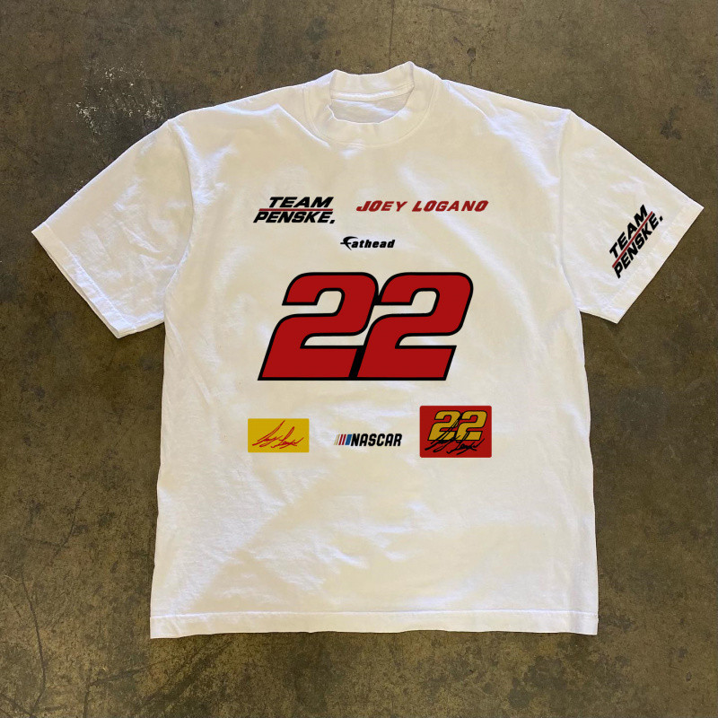 （Giao hàng 24h）Angela Áo thun Nữ Nam Unisex Premium cotton Local Bran, Áo phông số 22 tay đua NASCAR Joey Logano