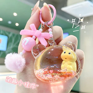 2026 Phong Cách Mới Dầu Capybara Luru Móc Khóa Mặt Dây Chuyền Trong Suốt Chất Liệu Acrylic Chìa Khóa Xe Lấp Lánh Mặt Dây Chuyền