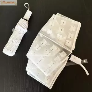 Ô dù mèo con OUSXA, Ô trong suốt mờ mở một chạm cho mèo hoạt hình, Thiết kế gấp trong suốt chống thấm nước Kawaii Ô hoàn toàn tự động Cô gái
