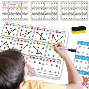 Thẻ đào tạo bút có thể xóa được BEABOUT, Thẻ liên kết đào tạo chú ý nhận dạng màu sắc, Thẻ theo dõi trực quan có thể xóa được có thể tái sử dụng Học tập cho trẻ em