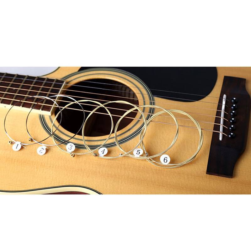 ZTHOME 1 Bộ 6 Dây Đàn Guitar Thép Mạ Niel Cho Đàn Guitar Acoustic HOT