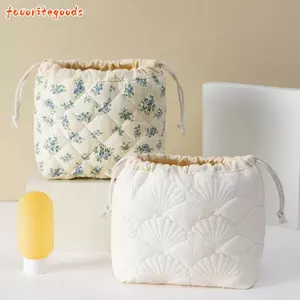 Túi trang điểm FAVORITEGOODS, Túi xách dung tích lớn Túi đựng mỹ phẩm, Dây rút di động Vintage Túi rửa hoa du lịch