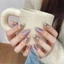 Handmade Màu Tím Mắt Mèo Móng Tay Giả Lâu Dài Chất Liệu An Toàn Chống Thấm Nước Móng Tay Giả Cho Sân Khấu Mặc