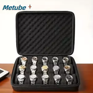 Hộp đồng hồ METUBE, Đồng hồ chống sốc 6 / 8 / 10 / 12 / 15 khe cắm, Giá đỡ màn hình đồng hồ EVA có khóa kéo cứng di động dành cho du lịch