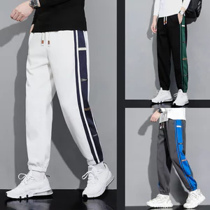 Quần nỉ dáng rộng hạng nặng dành cho nam, quần thể thao nam cotton nguyên chất, phong cách cặp đôi
