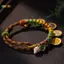 < Honeyba > Vòng Tay Tây Tạng Handmade Dây Nhiều Màu Sắc Móc Tay Năm Chiều Thần Tài Lắc Tay Dây Kéo Có Thể Điều Chỉnh Quà Tặng Trang Sức Đẹp