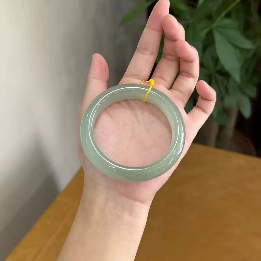 Vòng tay đá mắt mèo băng tròn màu xanh lá cây hồ
