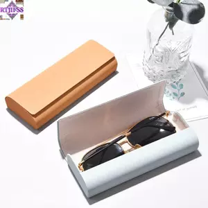 RTJIFSS Spectacle, Hộp kính bảo vệ bằng kim loại, Kính da PU đơn giản dành cho nữ