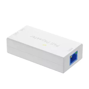 Bộ chia mở rộng PoE btsg 1 đến 2 cho máy ảnh với IEEE802 3Af hỗ trợ khoảng cách dài 100 mét Vỏ ABS phích cắm và Pl
