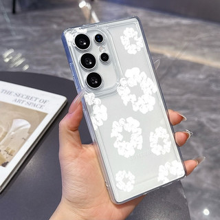 In hình thời trang màu trắng chống sốc Thích hợp cho Samsung A03 A15 A225G S23FE S24ULTRA A50 A565G A165G A355G Ốp điện thoại silicon mềm trong suốt