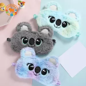 CANAMEK Dễ Thương Koala Trẻ Em Mặt nạ Ngủ Hoạt Hình 3D Mắt Bịt Mắt Sang Trọng Anime Mặt nạ Mắt Ngủ Du Lịch Ban Nhạc Mắt Bóng Còn Lại Miếng Dán Mắt CSF