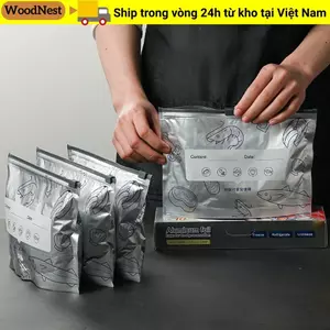 GỖ NHẤT 10 Cái / túi Túi Đứng Tủ Đông, Túi Đựng Thực Phẩm Chống Rò Rỉ An Toàn Tủ Đông, Lá Nhôm Giữ Tươi Túi Khóa Zip Có Thể Tái Sử Dụng