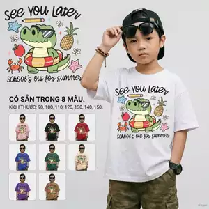 Áo thun bé trai họa tiết Vải mềm mại bé từ 2-12 tuổi Dễ phối đồ