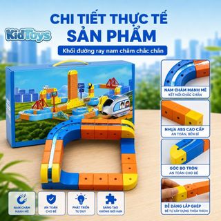 Bộ Tàu Điện Nam Châm Từ Tính Chống Trọng Lực KidToys - Lắp Ghép Đường Ray 3D Sáng Tạo Cho Bé