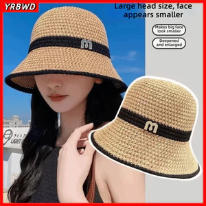 YRBWD Mũ ngư dân, Mũ xô rỗng có thể gập lại, Mũ chống nắng dệt kim thoáng khí thông thường dành cho nữ